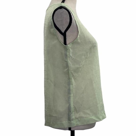 TOP Season Sage Light Green Sleeveless Round Neck Tank Top Blouse - Picture 4 of 10